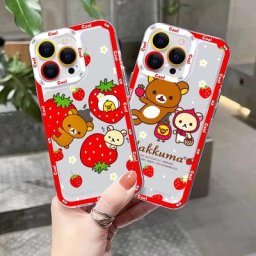 Rilakkuma-Coque de téléphone souple et transparente coque arrière pour iPhone 13 14 Pro Max XS