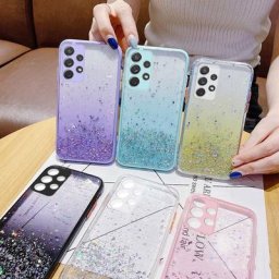 Coque de téléphone à paillettes arc-en-ciel dégradées pour Samsung étui transparent pour Galaxy A32