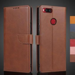 Coque de protection en cuir Pu pour Xiaomi Mi A1 étui à rabat rétro avec lanière