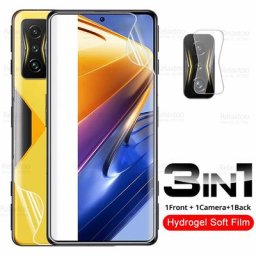 Protecteur d'écran pour Xiaomi Poco F4 GT 5G NFC Film Hydrogel 3 en 1 caméra incurvée avant et