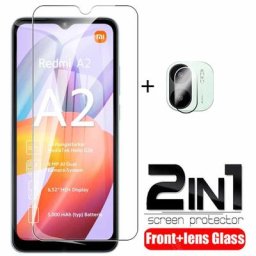 Étui en verre trempé 2 en 1 pour Xiaomi Redmi A2 Film de protection d'objectif d'appareil photo