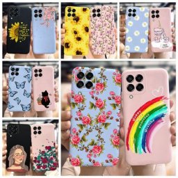 Pour Samsung M33 Cas SM-M336B Arc-En-Ciel Fleur Couverture Arrière Pour Samsung Galaxy M23 M33 M53