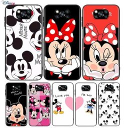 Coque noire en Silicone pour Xiaomi Mickey et Minne BFF pour Poco M4 X4 X3 GT NFC M3 C3