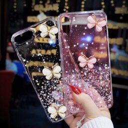 Étui de téléphone à paillettes papillon 3D Bling housse pour Samsung Galaxy A51 A71 A11 A21