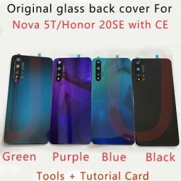 Couvercle de batterie d'origine pour Huawei Nova 5t Honor 20 se boîtier de porte arrière coque