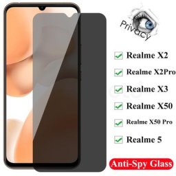 Protecteur d'écran Anti-espion en verre trempé film Anti-éblouissement pour Realme X50 pro X2 V5 X3