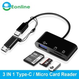 Lecteur de carte Micro USB OTG de Type C câble USB 3 en 1 lecteur de carte SD/TF transfert de