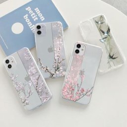 Coque transparente à fleurs de prunier pour Xiaomi compatible modèles Redmi Note 11S 9T 10 9 8