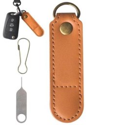 Sac de rangement pour cartes SIM en cuir PU retrait de la broche d'éjection pochette de rangement