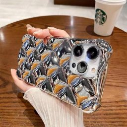 Coque de téléphone plaquée antichoc Diamond Cube pare-chocs pour iPhone 14 12 Pro Max ata Ni 11