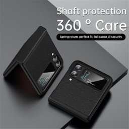 Coque rigide en cuir PU de luxe pour Samsung Galaxy Z Flip 4 3 5G coque de téléphone antichoc