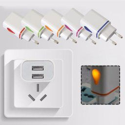 Chargeur de téléphone universel à 2 LED adaptateur de charge rapide prise murale US/EU USB pour