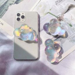 INS – Support de téléphone portable pliable 3D nuage Laser coréen pour IPhone Samsung Xiaomi