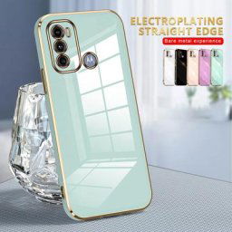 Coque souple à bord droit pour Motorola Moto G60 étui de protection de luxe Anti-chute pour