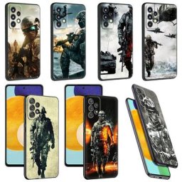 Coque de téléphone soldat de l'armée pour Samsung Galaxy coque noire A52 A50 A30 A21 S A53