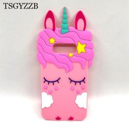 Coque de téléphone Samsung en Silicone étui de téléphone résistant aux chocs motif licorne rose