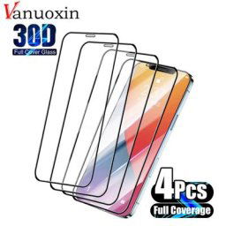 Protecteur d'écran pour iPhone 4 pièces couverture complète en verre trempé pour modèles 11 13 12