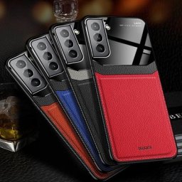 Étui rigide en cuir mince Bergame pour Samsung Galaxy S20 FE S21 Plus S22 Ultra A51 A71 A32
