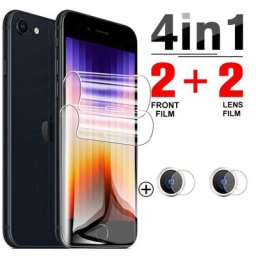 Film Hydrogel 4 en 1 pour Apple iphone SE 2022 protecteur d'écran objectif HD couverture souple
