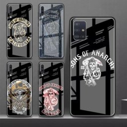 Coque en verre pour Samsung Galaxy Son of Anarchy A51 A12 A21s A71 A32 A50 A20e M51 M31