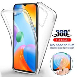 Coque intégrale 360 ° en PC + silicone pour Xiaomi Redmi 10C 10A étui transparent double face