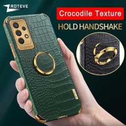 ZROTEVE-Étui en cuir de crocodile et silicone plaqué pour Samsung Galaxy coque A52 A72 A12 A22
