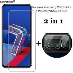 Protection d'objectif de caméra + protecteur d'écran avant en verre trempé 2-en-1 pour le téléphone