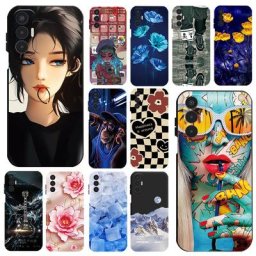 Coque de téléphone en Silicone TPU pour Tecno Pova 3 6.9 pouces jolie fille à la mode 2022