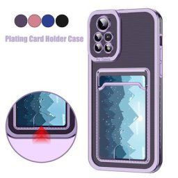 Coque de téléphone plaquée avec fente pour porte-carte coque en silicone souple pour Xiaomi Redmi