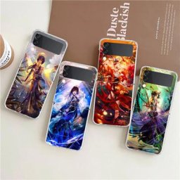 Genshin Impact Anime ZFlip4 ZFlip3 Coque de téléphone pour Samsung Z Flip 3 Coque rigide