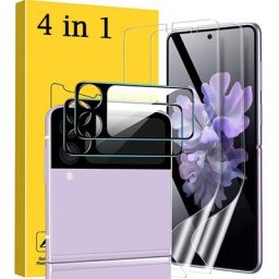 Film souple 4 en 1 pour Samsung Galaxy Z Flip 3 5G protecteur d'écran avant verre d'objectif