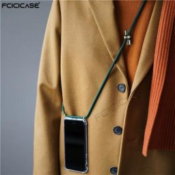 Coque de téléphone transparente en TPU souple pour Sony Xperia housse avec lanière tour de cou et