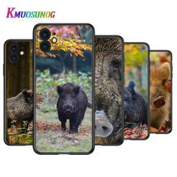Coque de téléphone souple en silicone pour Apple sanglier over marron iPhone 14 13 12 11 Pro Max