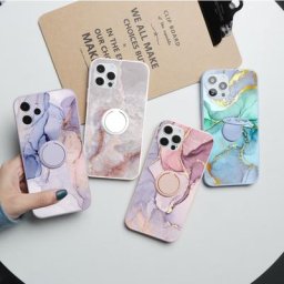 Coque en marbre de Bergame avec anneau de support magnétique étui pour Huawei Y9 Prime Y6 Y7 P