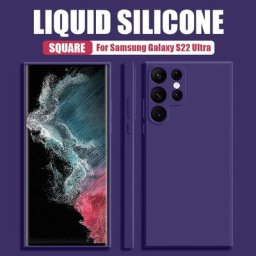 Coque carrée en silicone liquide pour Samsung Galaxy coque souple S22 S21 Ultra S20 Plus FE