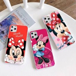 Disney-Coque souple en poly silicone pour iPhone dessin animé mignon souris Minnie 13 12 11