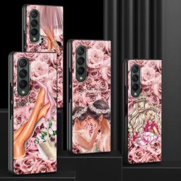 Coque rigide antichoc pour Samsung Galaxy Z rose rose femme bébé coque noire