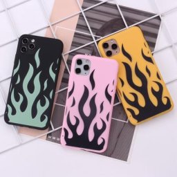 Coque en silicone souple Candy Fundas Flamme multicolore Mode pour iPhone 14 14Pro Max 14Plus