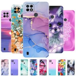 Coque de téléphone en silicone souple transparent pour filles coque pour Oppo Realme C21 C21Y