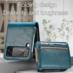 Étui en cuir anti-chute pour fente pour carte housse de téléphone pour Samsung Galaxy Z Flip 4 5