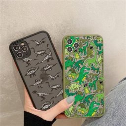 Coque de téléphone antichoc bébé dinosaure dessin animé mignon coque arrière pour iPhone X Poly