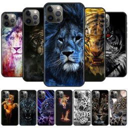Coque arrière en silicone souple pour Apple iPhone Alpha Male Tiger compatible avec iPhone 11 12