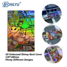 FONLYU – Film de protection arrière gaufré 3D brillant pour téléphone autocollants de couverture