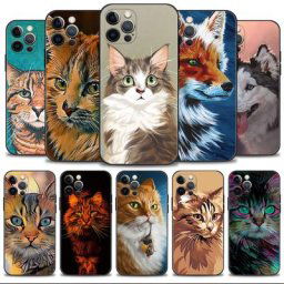 Coque de téléphone d'interconnexion animale pour Apple iPhone coque chat chien 14 13 12 11