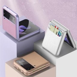 Étui portefeuille en cuir PU pour Samsung Galaxy Z Flip3 fente pour carte couverture rigide pour