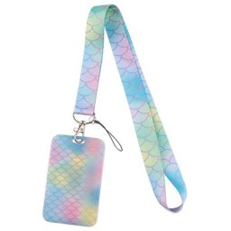Coloré Écaille de Poisson Impression Lanière Cou Sangle pour Clé Carte D'IDENTITÉ Bracelets De