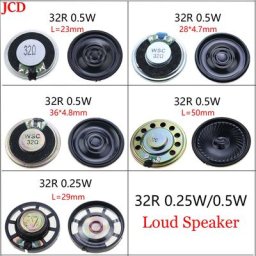 JCD – nouveau haut-parleur Ultra-fin 32 ohms 1 pièce 0.25 watt 0.5W 32R diamètre 23mm 28mm