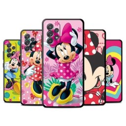 Coque Disney rose Minnie Mouse pour Samsung coque noire A52 A12 A32 A51 A21s A71 A50 A72