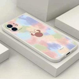 Coque de téléphone en silicone liquide avec peinture couleur Disney mickey minnie pour iPhone