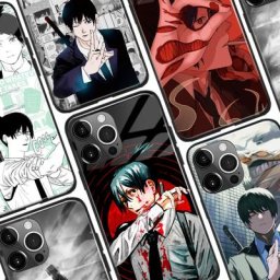 Hayaki – coque de téléphone en verre de Silicone pour hommes avec tronçonneuse Anime pour iPhone